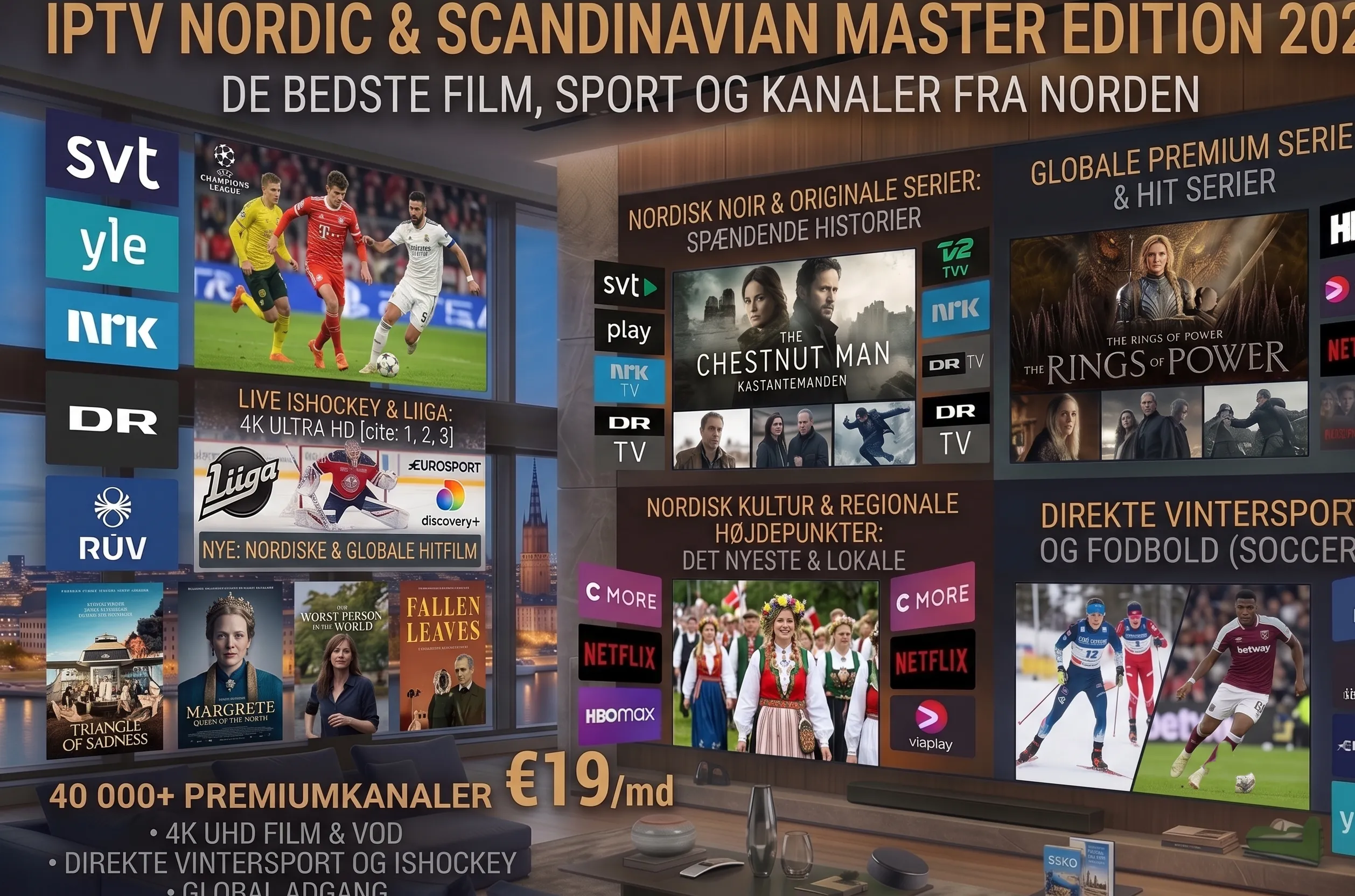 Bedste IPTV Danmark fodbold Superliga live streaming