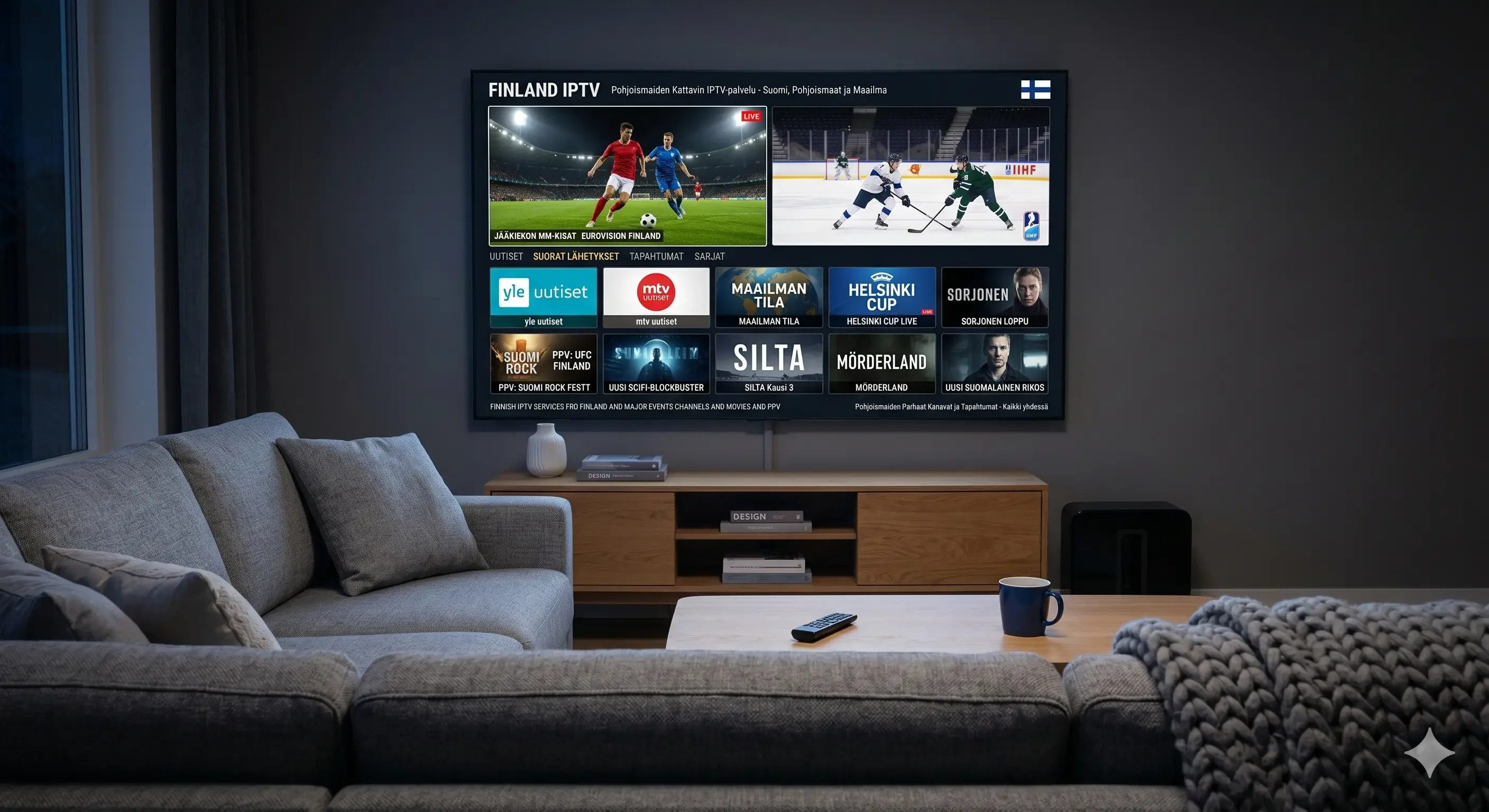 Finsk IPTV urheilukanavat Liiga NHL Champions League Premier League HD 4K