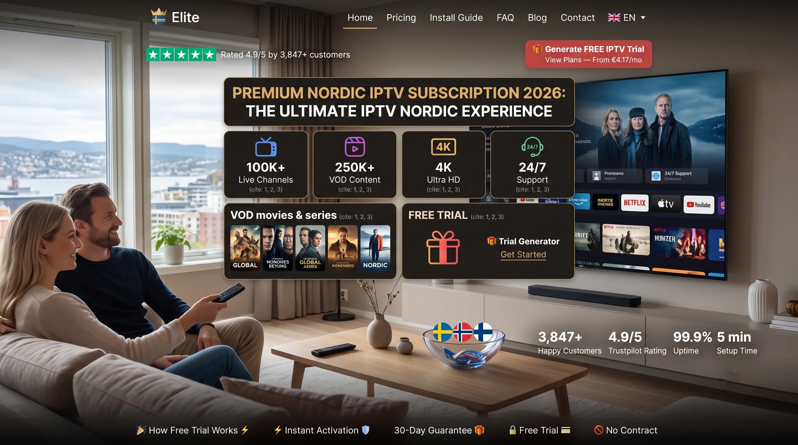 IPTV Norge bästa norske kanaler NRK TV2 Eliteserien 4K